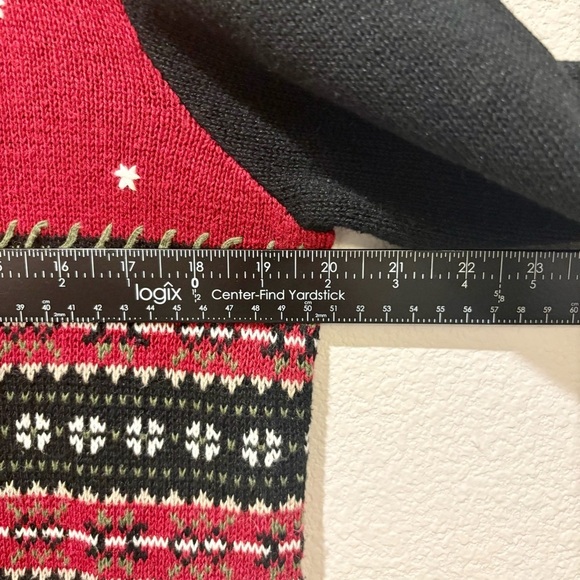 Cherokee L Sweater Womens Holiday Deer Red Black L Sleeve Y2K 29 L Granny Core - Picture 5 of 7